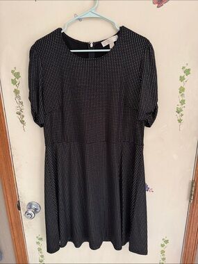 Michael Kors Black Dress with Silver Polka Dots